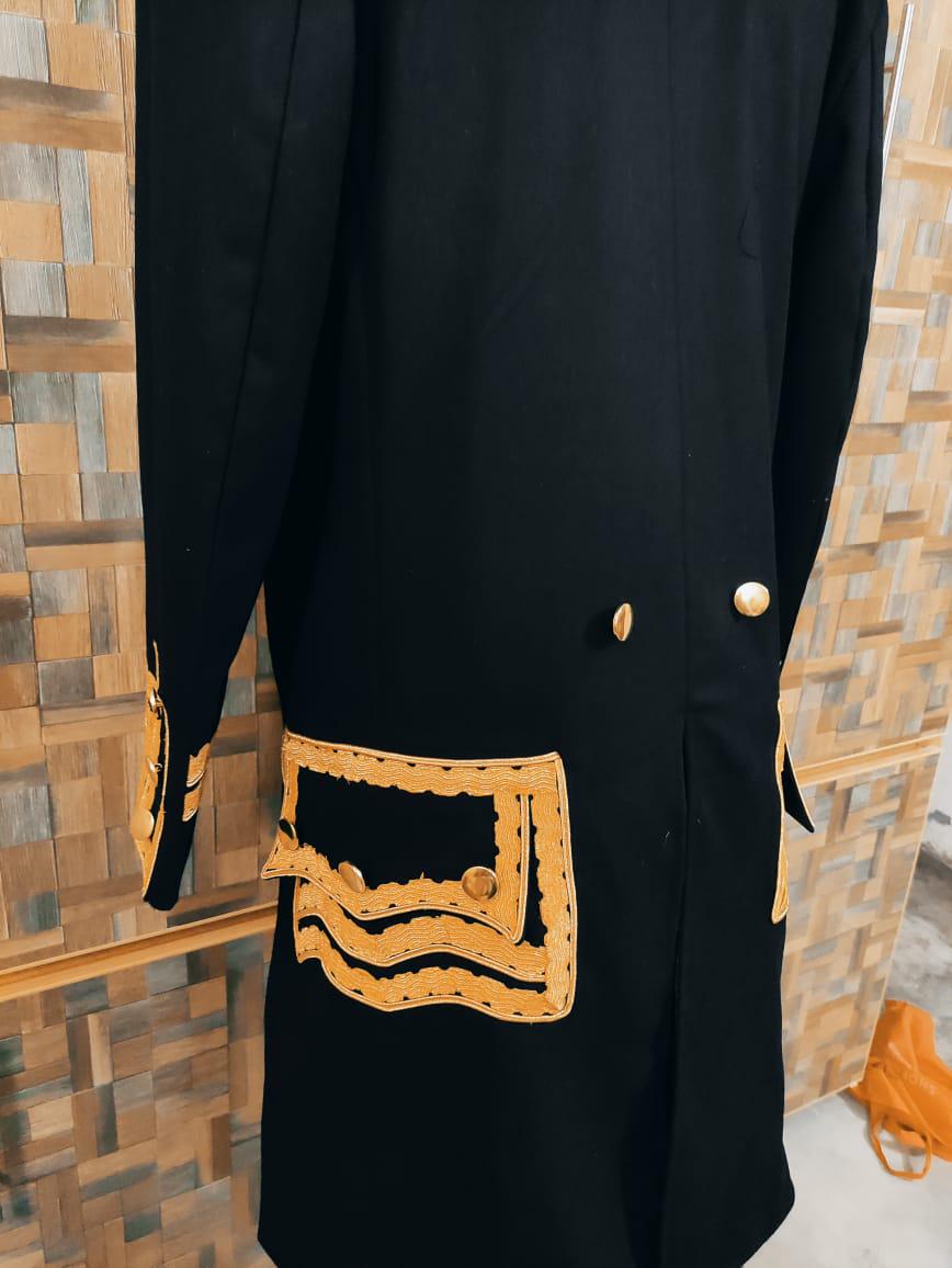 Napoleonic French General Frock Coat: Wool Military Tailcoat