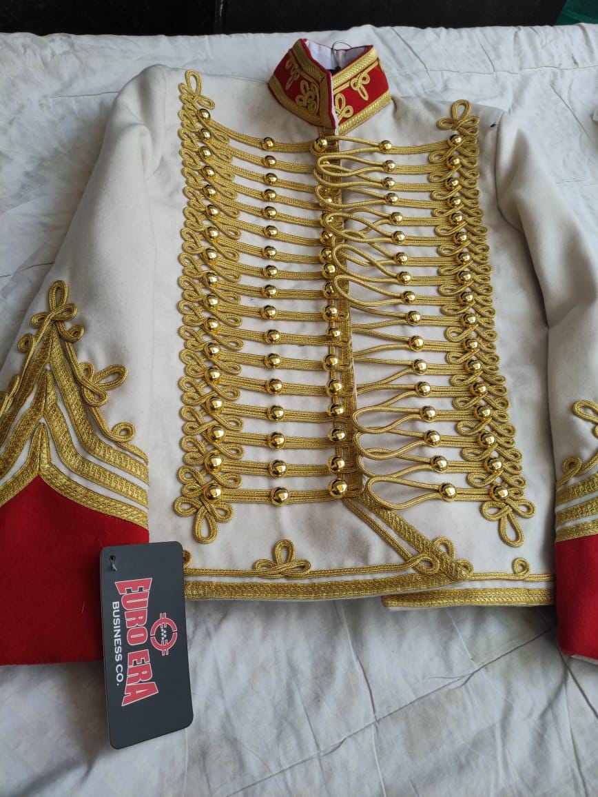 Napoleonic Hussars Wool Jacket: Marshall Berthier Style, Gold Braid