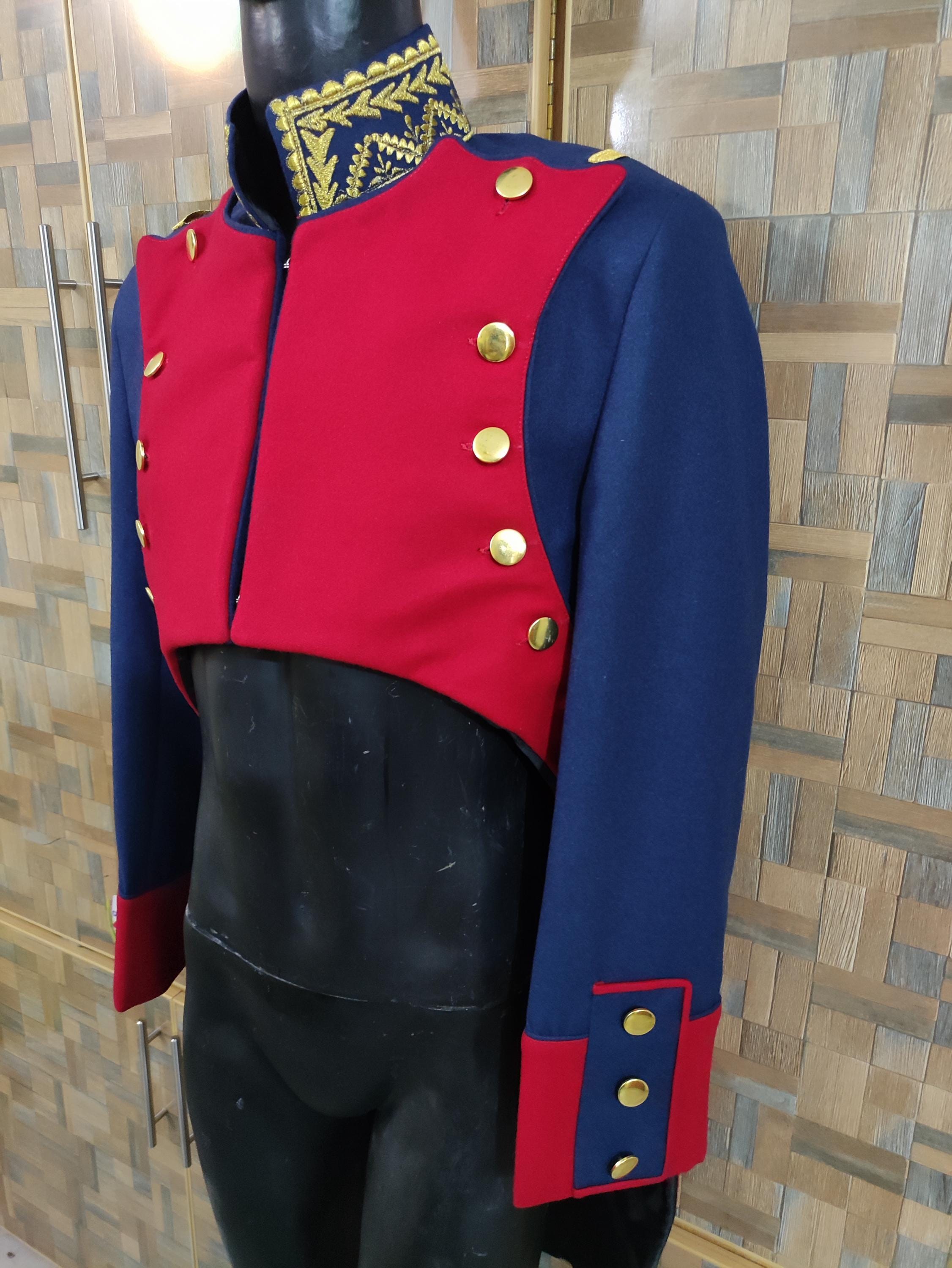 Napoleonic Wool Frock Coat: Dragoon Officer, Steampunk Uniform
