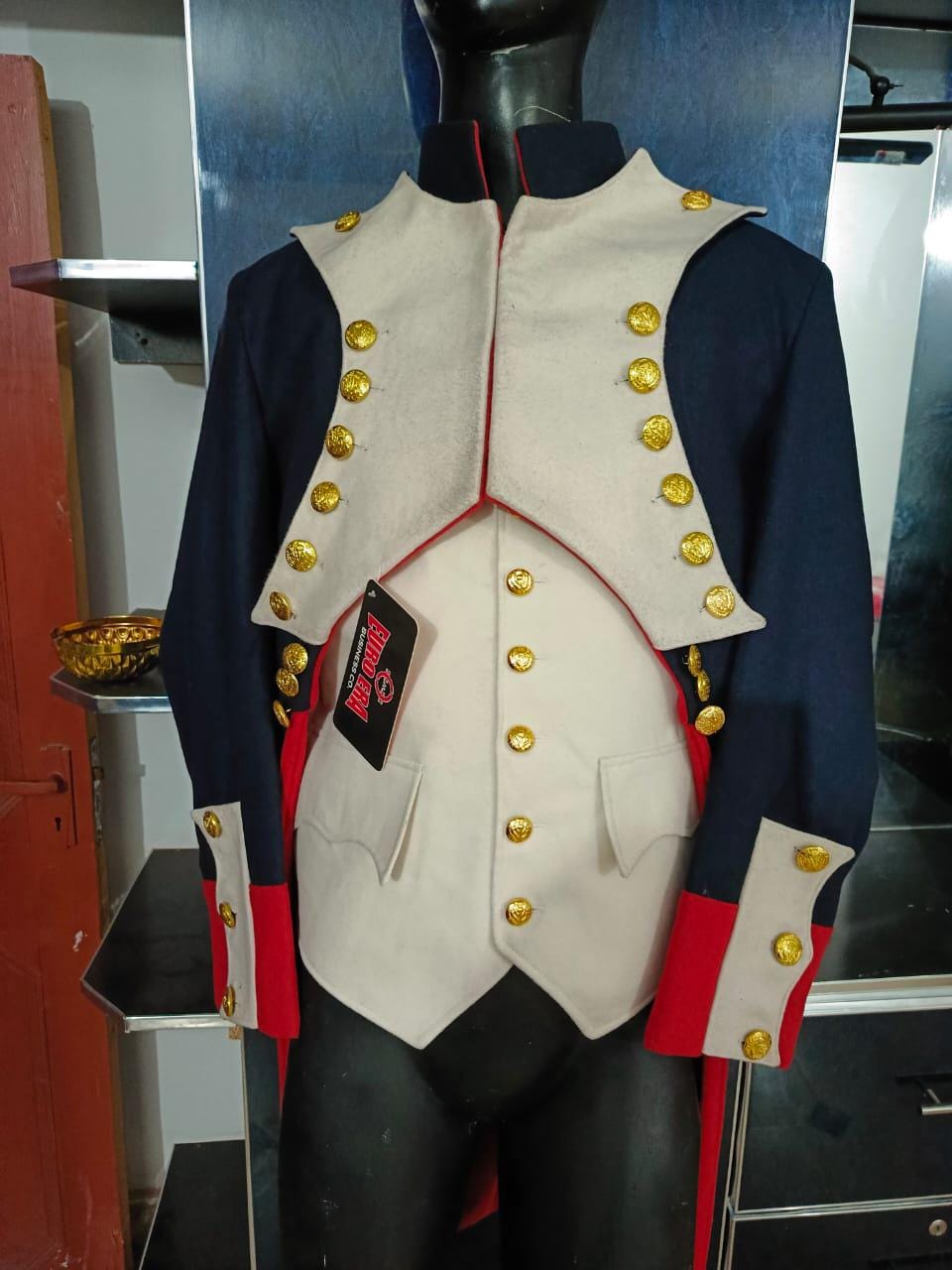 Napoleonic French Royal Guard Frock Coat & Waistcoat: Historical Costume Tailcoat