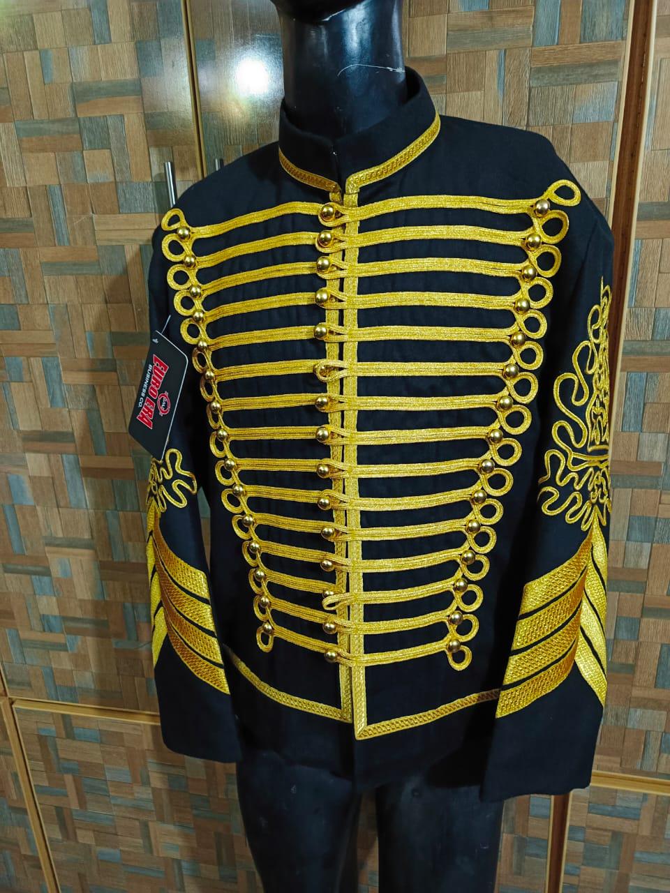 Napoleonic Steampunk Hussars Jacket: Jimi Hendrix Style Wool Coat