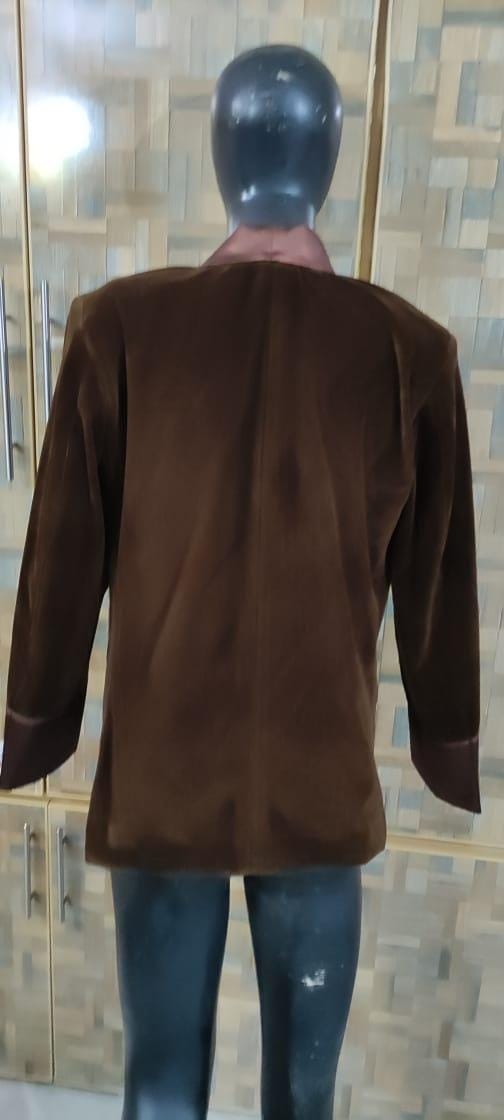 New Brown Velvet Smoking Robe Coat Jacket Wedding Party Wear Robe Smoking COAT | Designer Velvet Jacket | Soft Velvet Fashion | Evening Wear