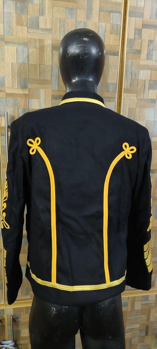 Napoleonic Jimi Hendrix Style Wool Hussars Jacket: Gold Braid Trim