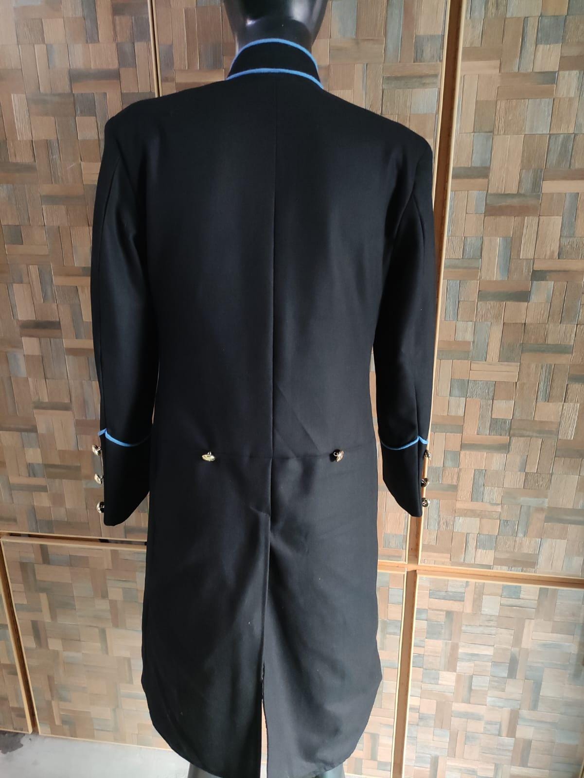 Civil War US Union Officer Frock Coat: Black Wool Military Jacket