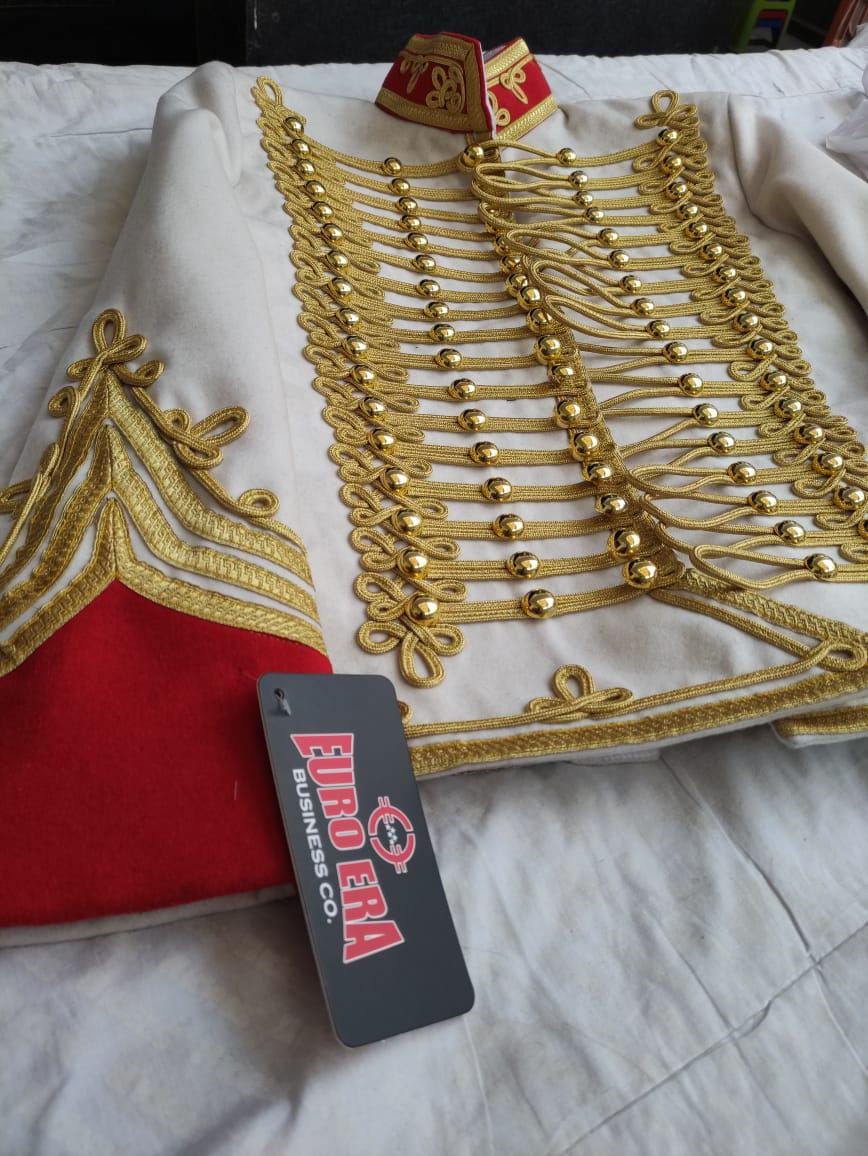 Napoleonic Hussars Wool Jacket: Marshall Berthier Style, Gold Braid
