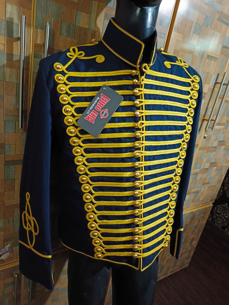 Napoleonic Hussars Tunic Jacket: Gold Button Officer Coat