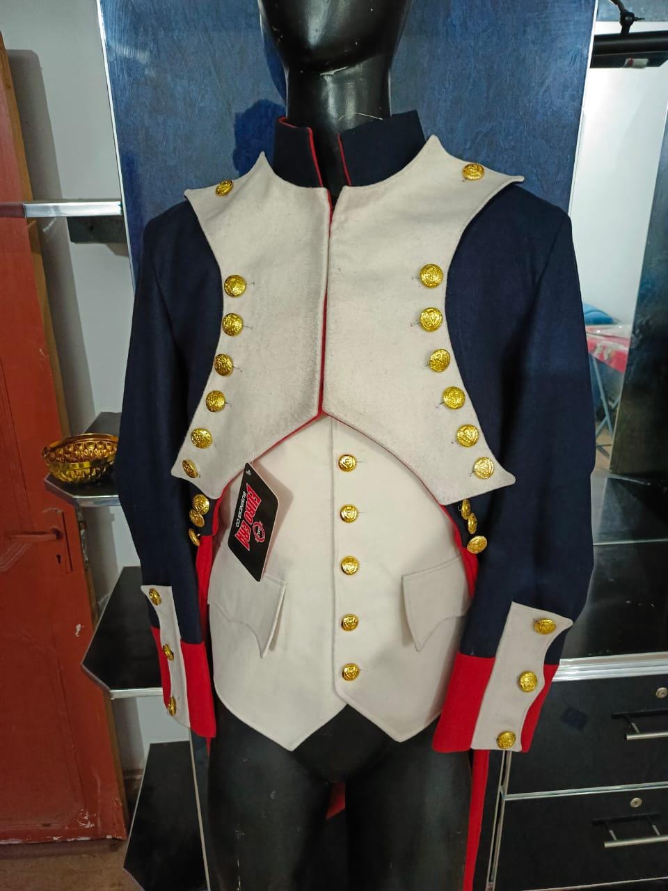 Napoleonic French Royal Guard Frock Coat & Waistcoat: Historical Costume Tailcoat