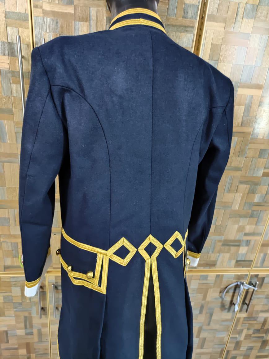 Wool Napoleonic Naval Frock Coat: 1st Empire Regency Tailcoat
