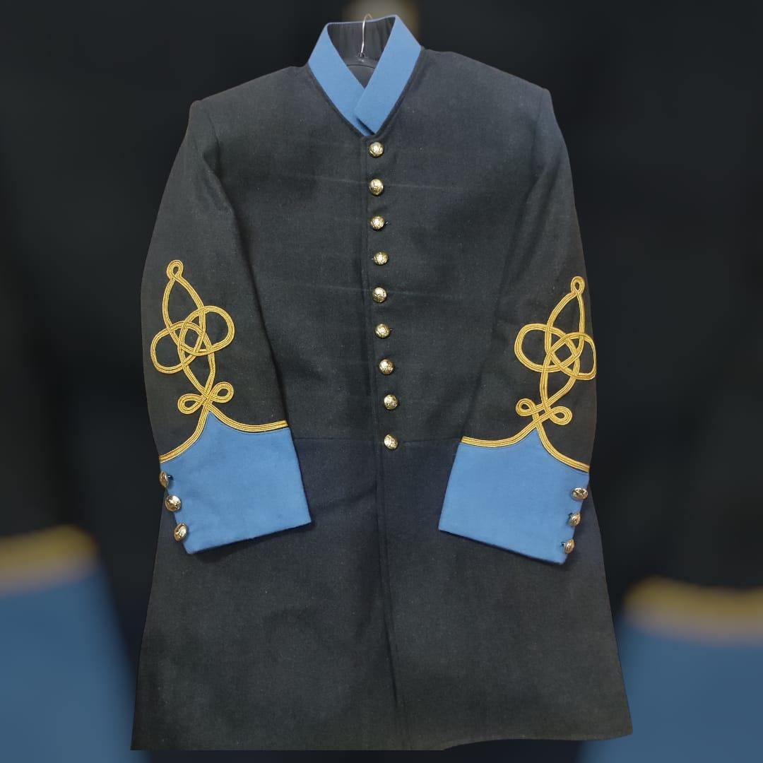 Civil War Confederate General Officer Frock Coat | Historical Reenactment Uniform | Vintage Military Coat with Gold Detailing