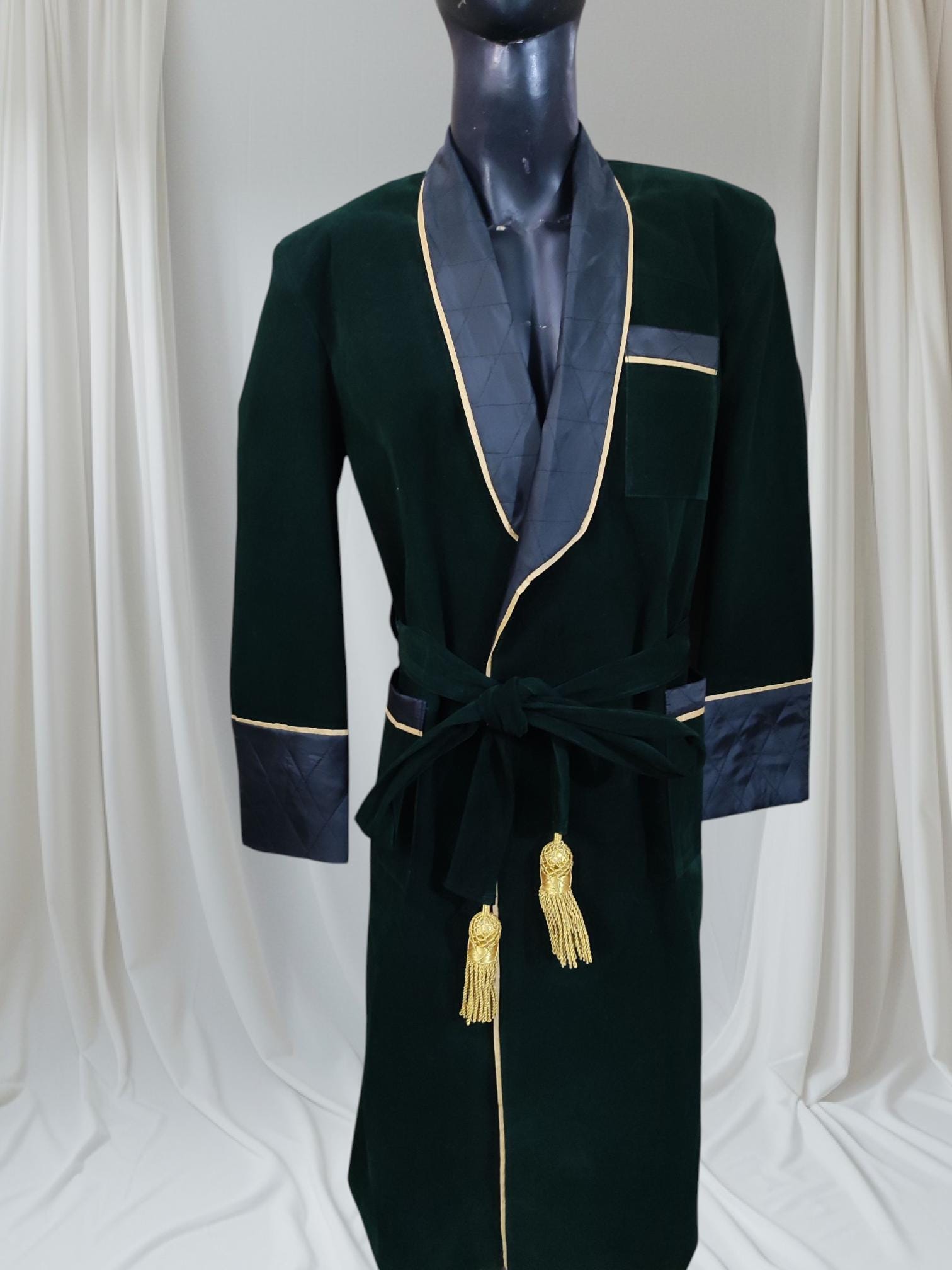 Party wear Velvet Robe style smoking long coat jacket | Luxury Velvet Smoking Robe for Men | Party Wear Long Coat | Elegant Velvet Robe