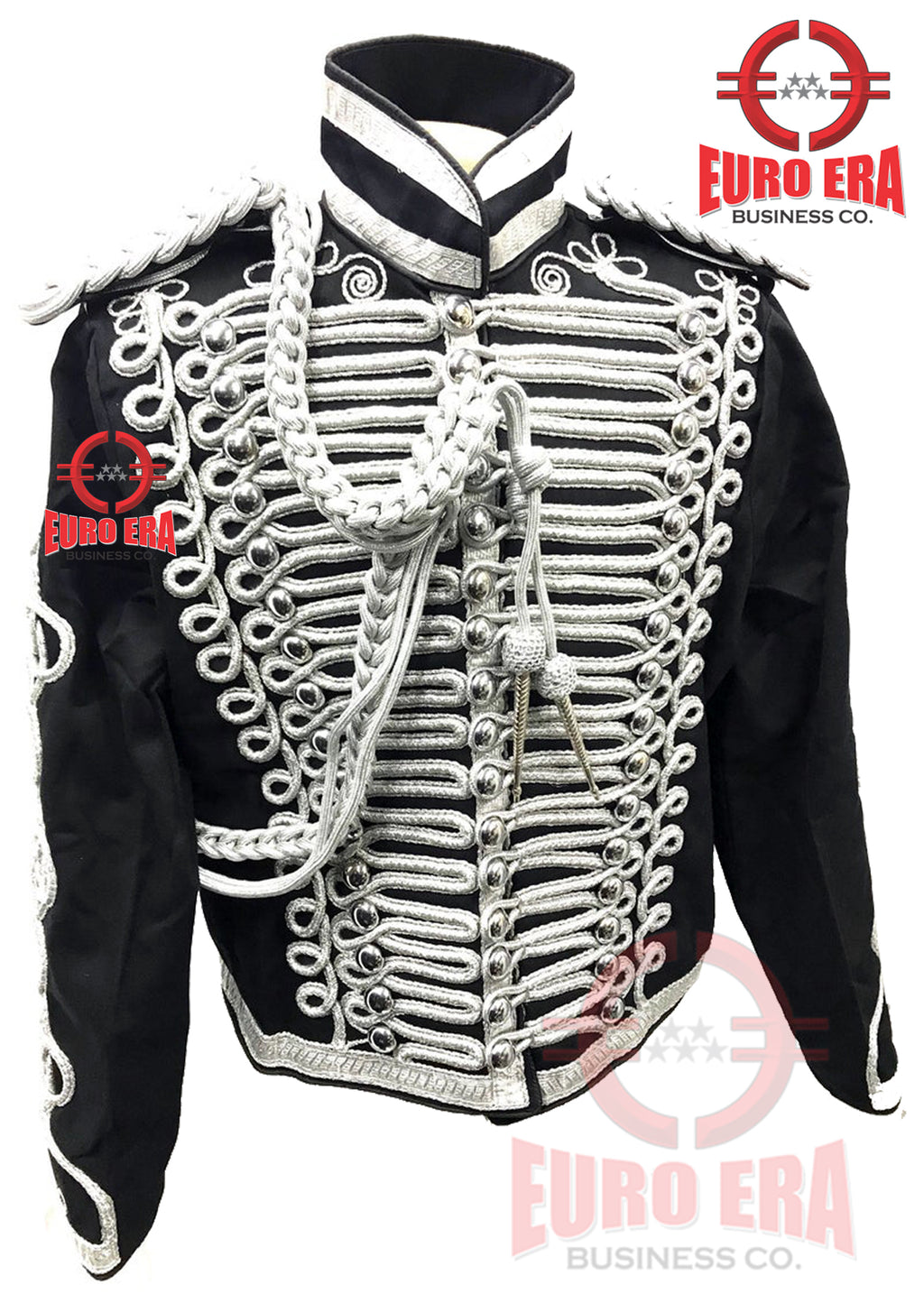 Steampunk Men's Military Hussars Tunic jacket With aiguillette & Epaulettes