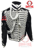 Steampunk Men's Military Hussars Tunic jacket With aiguillette & Epaulettes
