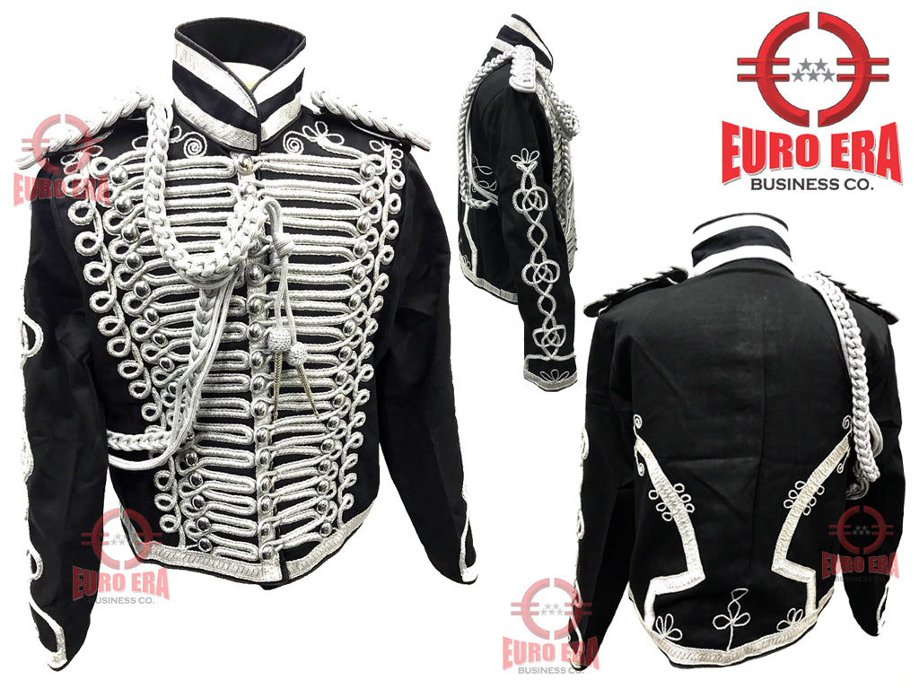Steampunk Men's Military Hussars Tunic jacket With aiguillette & Epaulettes