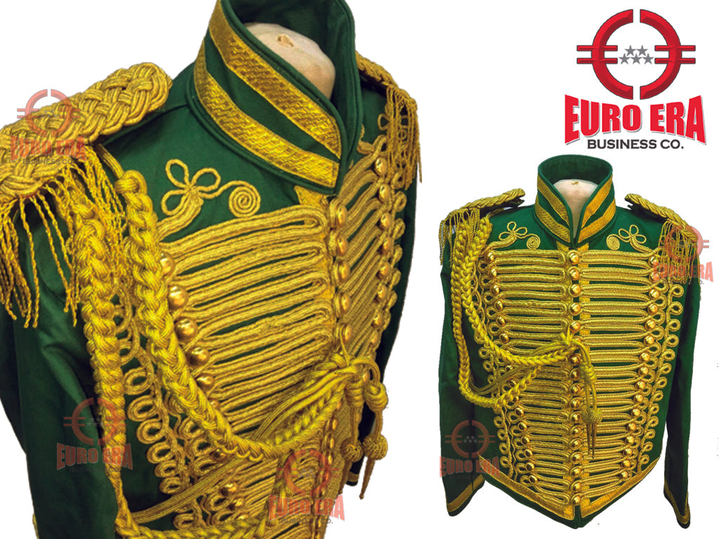 Steampunk Military Hussars Jacket With Gold Braiding