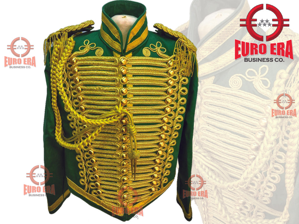 Steampunk Military Hussars Jacket With Gold Braiding