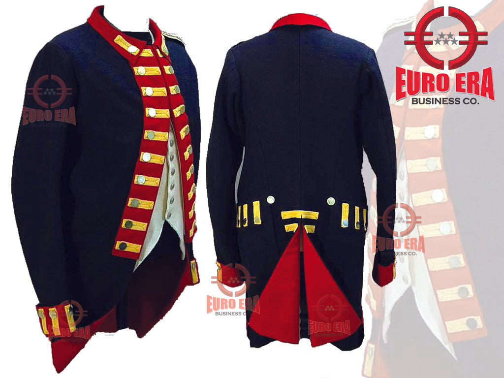 Revolutionary War Military Officer Artillery Gunner Frock Coat & Waistcoat