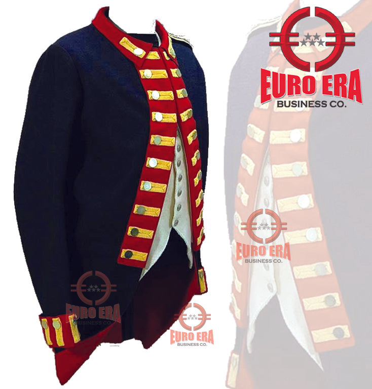Revolutionary War Military Officer Artillery Gunner Frock Coat & Waistcoat