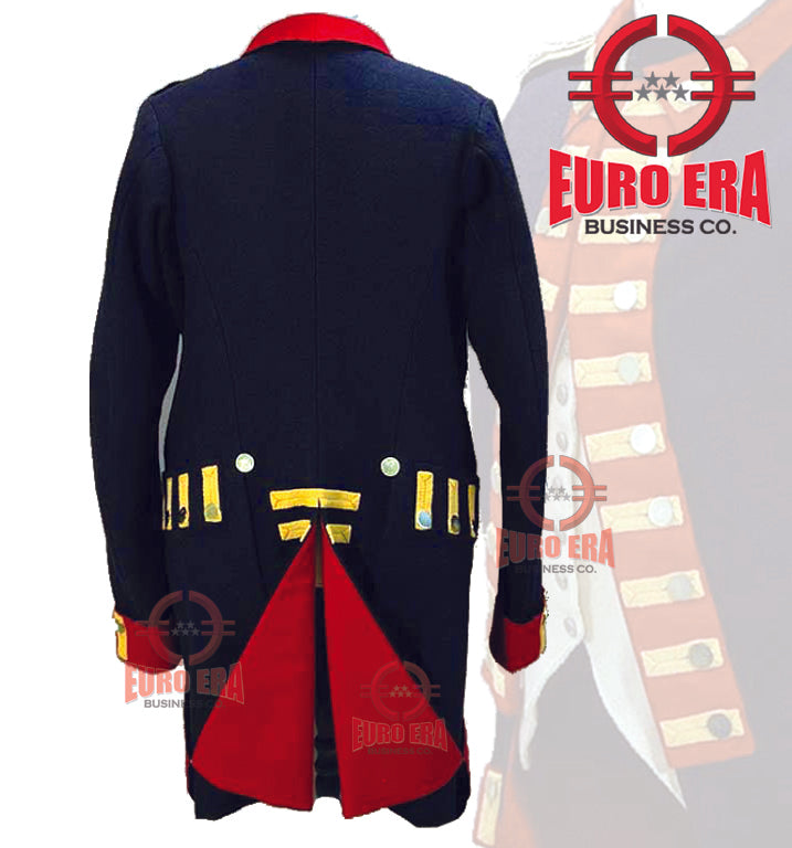 Revolutionary War Military Officer Artillery Gunner Frock Coat & Waistcoat