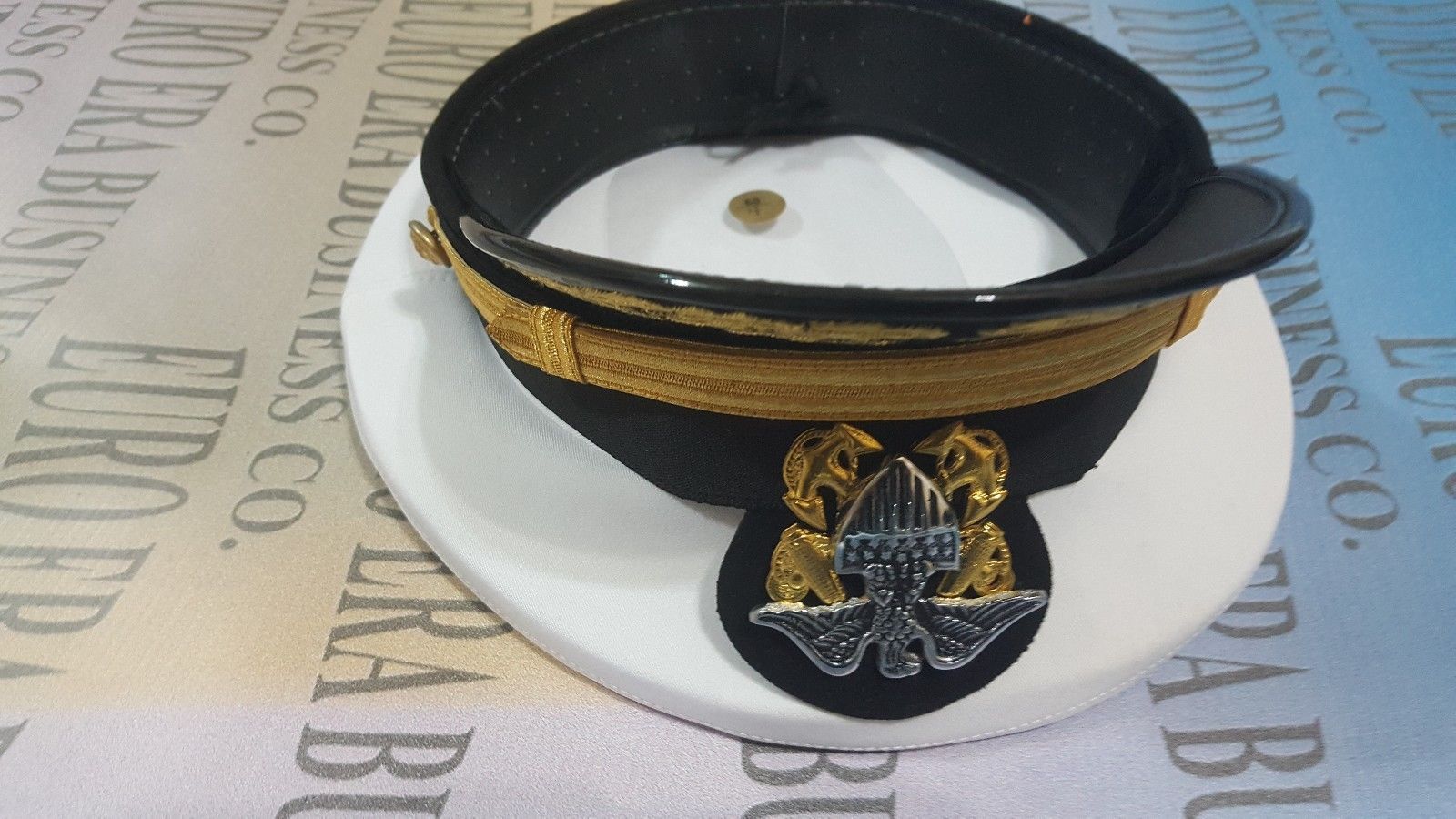 WW2 US Navy Officer Commander captain Rank Cap Hat