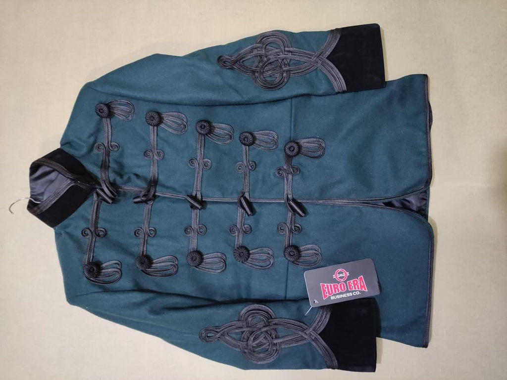 Napoleonic Hussars Attila Wool Tunic Jacket: 95th Rifles Steampunk Coat