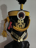 Napoleonic French Infantry Officer Shako Hat: Wool & Leather