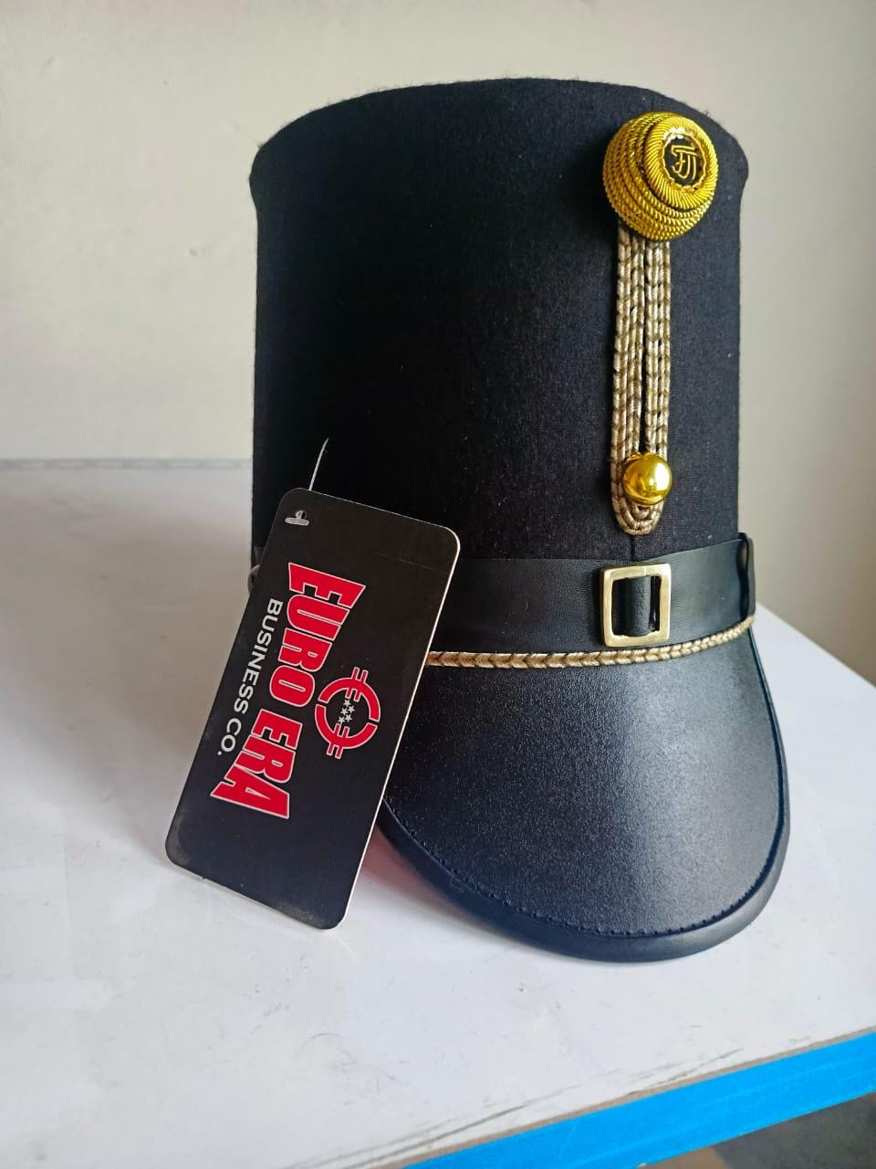 18th Century Austrian/Hungarian Officer Shako Hat: Wool & Leather