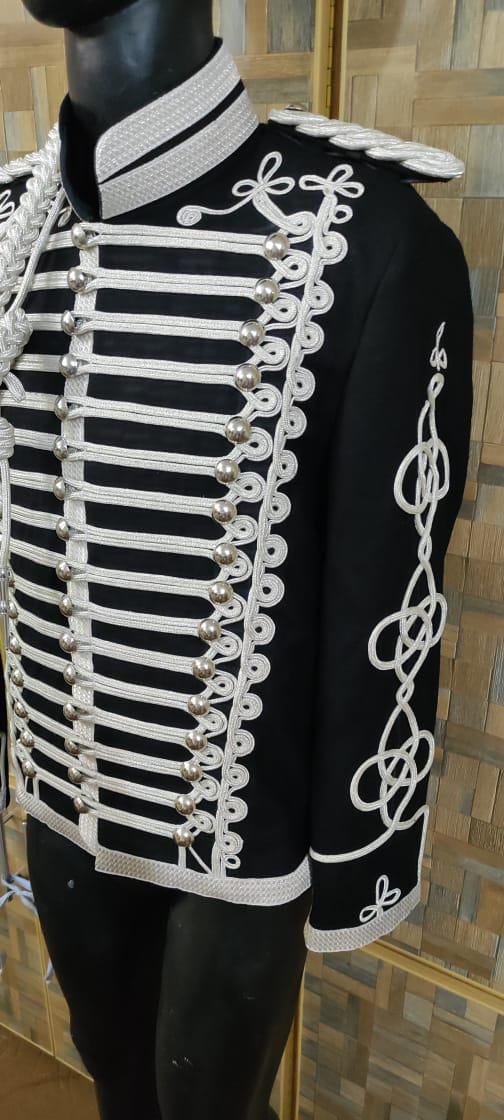 Napoleonic Hussars Wool Jacket: Military Tailcoat with Aiguillette & Epaulette