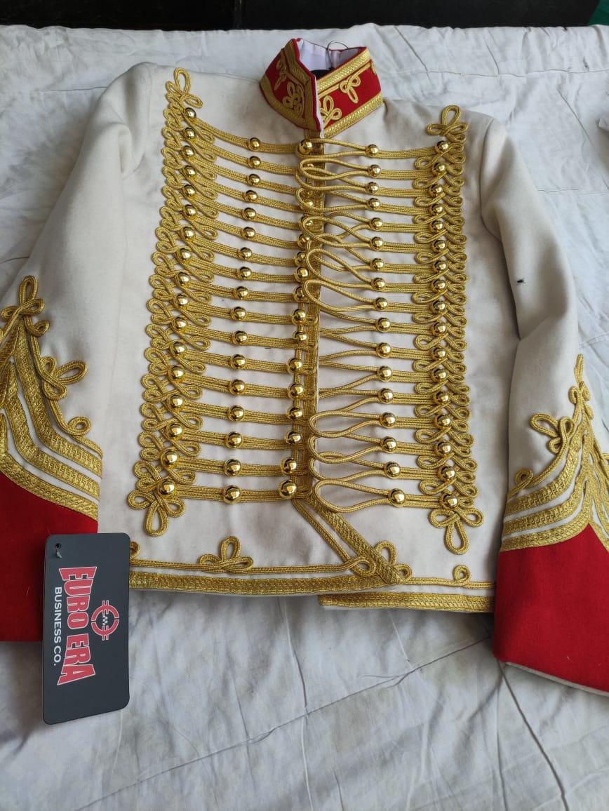Napoleonic Hussars Wool Jacket: Marshall Berthier Style, Gold Braid