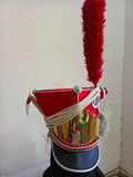 Napoleonic French Lancer Shako Hat: Wool & Leather, Brass Details