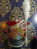 Napoleonic Lancer Shako Hat: Wool & Leather, Brass Details