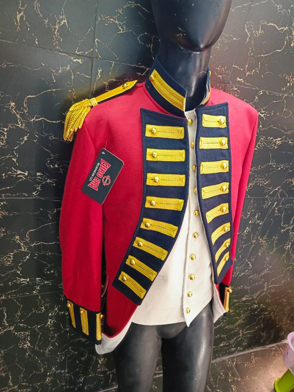 Napoleonic Foot Officer Tailcoat & Waistcoat: Military Steampunk Uniform
