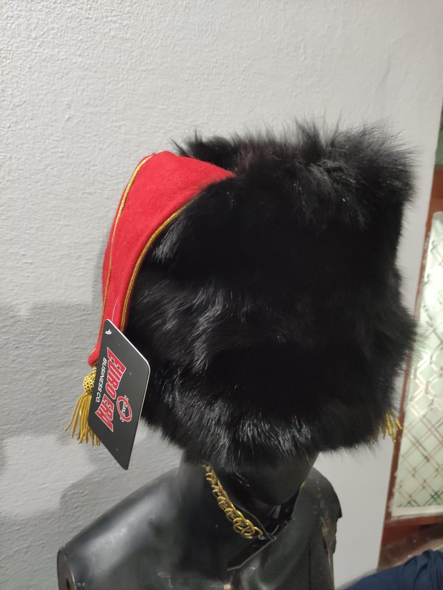 Napoleonic Hussar Guard Busby Hat: Leather Colback, Horse Hunter
