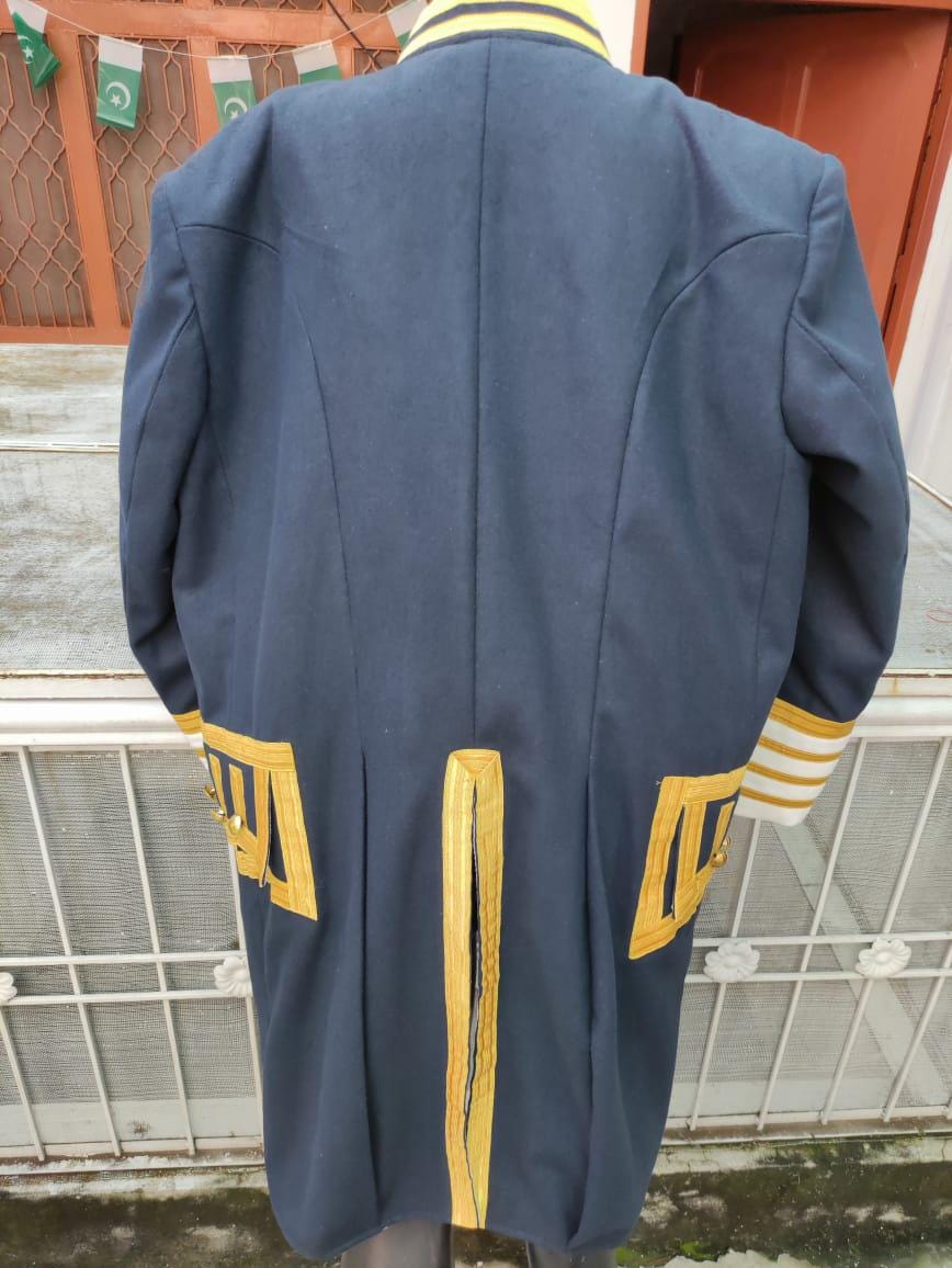 Napoleonic Regency Wool Frock Coat & Waistcoat: Naval Admiral Style