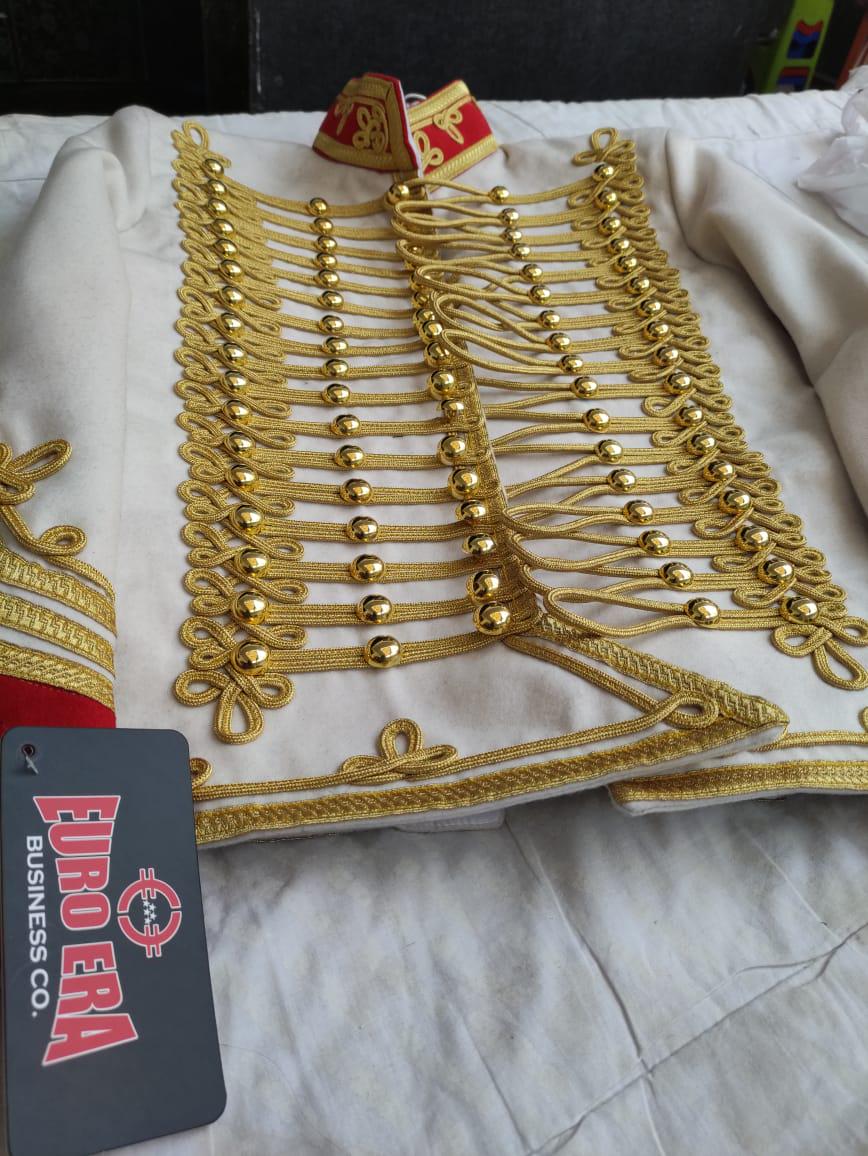 Napoleonic Hussars Wool Jacket: Marshall Berthier Style, Gold Braid