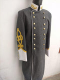 Civil War Confederate General Officer Frock Coat jacket with Rank Stars | Double Breasted Military jacket | Formal Wool Coat