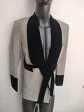 New Gray Velvet Smoking Robe Coat Jacket Wedding Party Wear Robe Smoking COAT | Luxury Black & Grey Suit with Belt | Fashion Outerwear