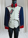 Vintage Military Parade Jacket: Navy Wool Blend Marching Band Uniform
