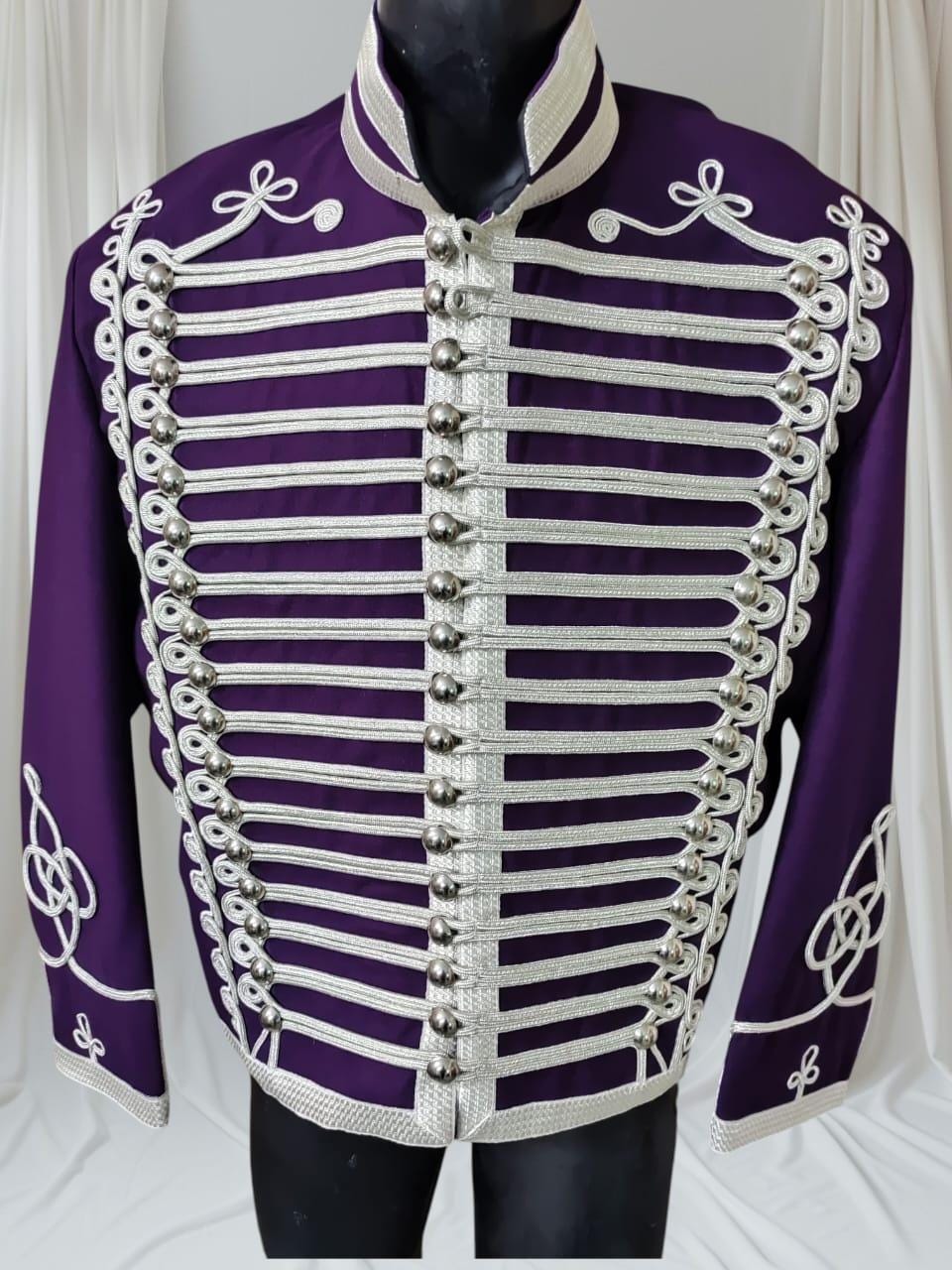Napoleonic Hussars Tunic Jacket: Vintage Military Uniform with Silver Detailing