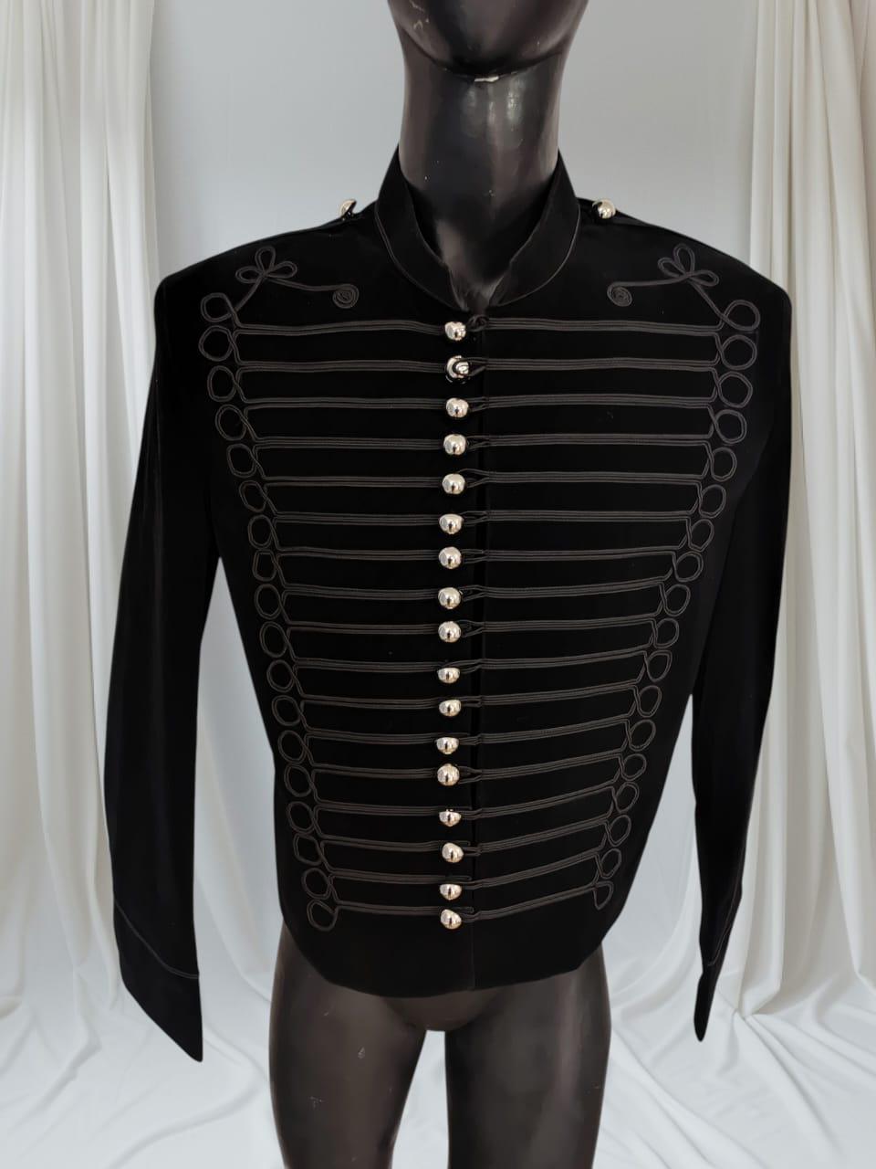 Steampunk Hussars Jacket: Wool Napoleonic Coat, Silver Accents