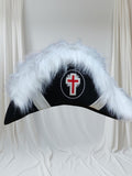 Masonic Knight Templar Bicorn Hat: Wool Chapeau with Faux Fur