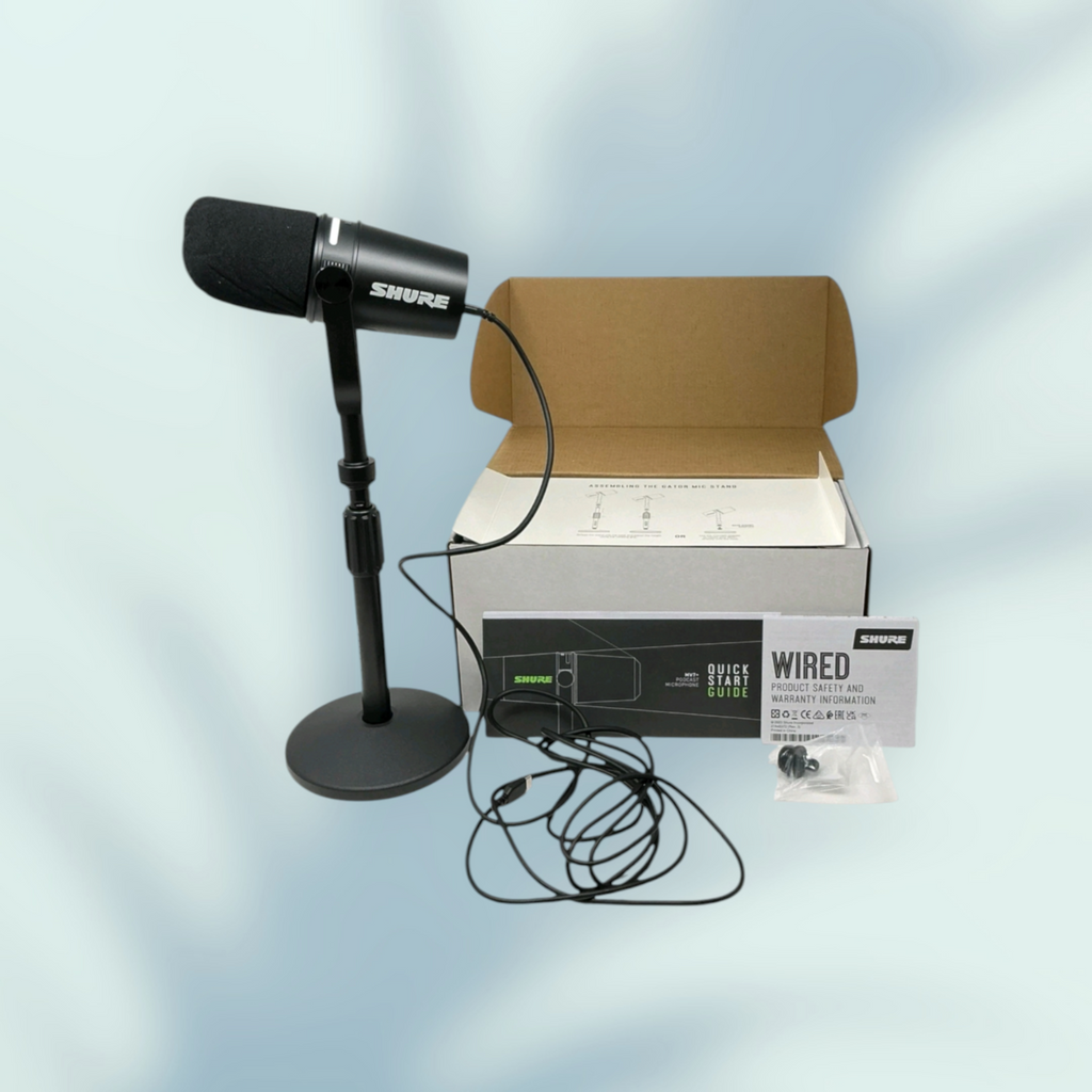 Shure MV7+ Hybrid Output USB-C & XLR Podcast Microphone & Desktop Stand