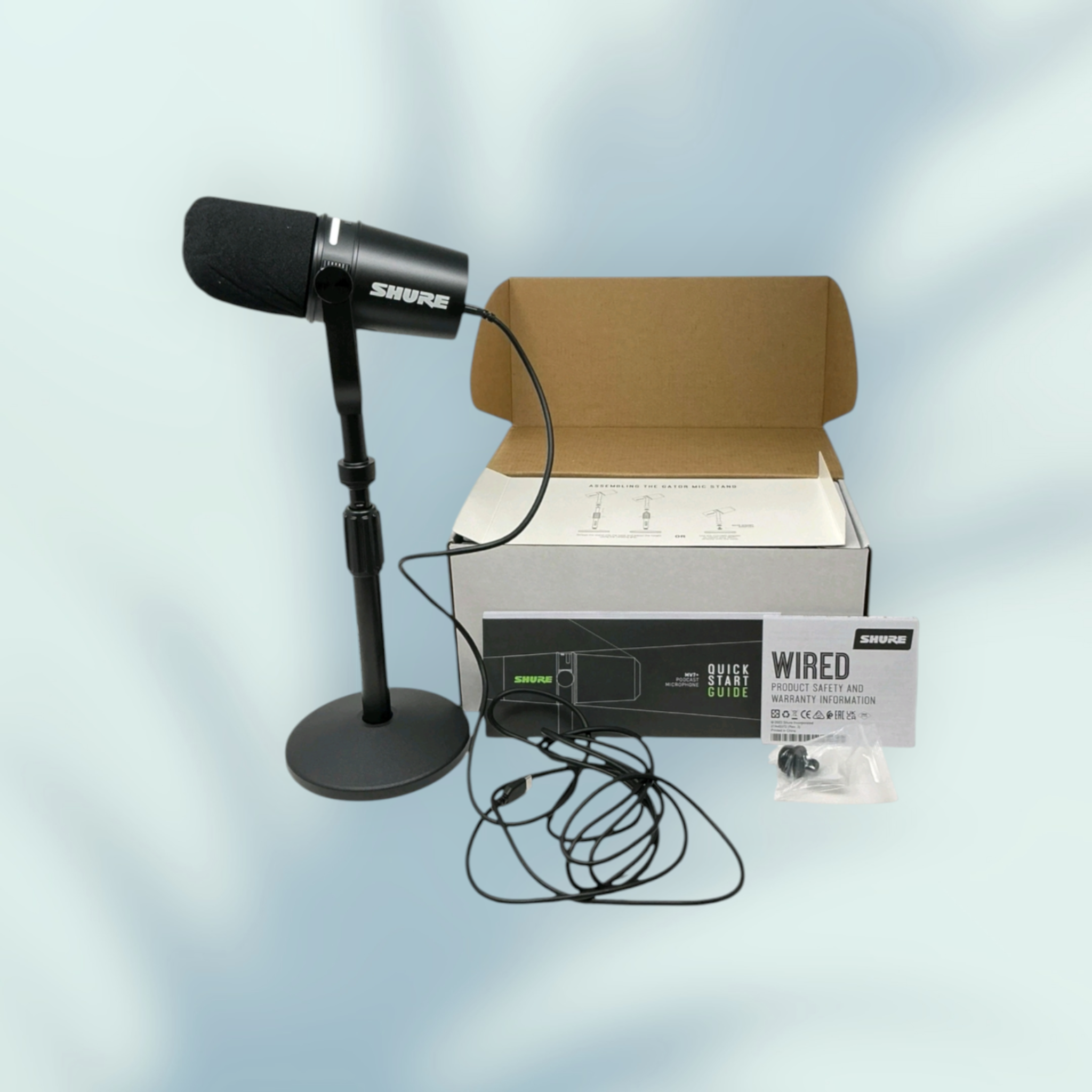 Shure MV7+ Hybrid Output USB-C & XLR Podcast Microphone & Desktop Stand