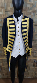 New Napoleonic Regency Naval Admiral Captain Frock Coat & Waistcoat