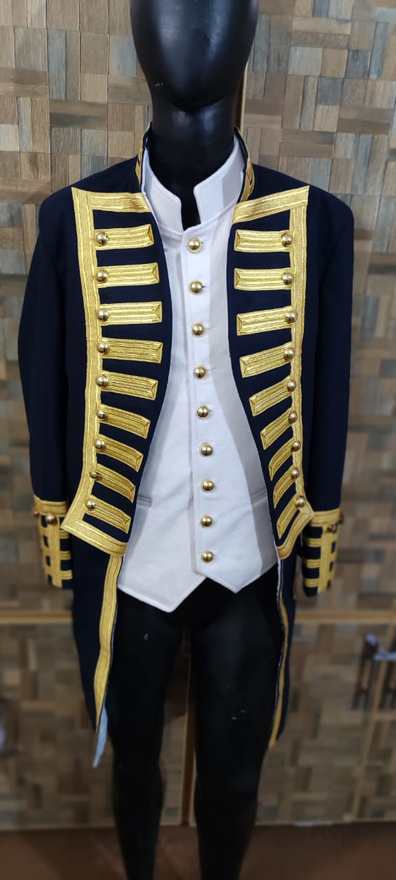 New Napoleonic Regency Naval Admiral Captain Frock Coat & Waistcoat