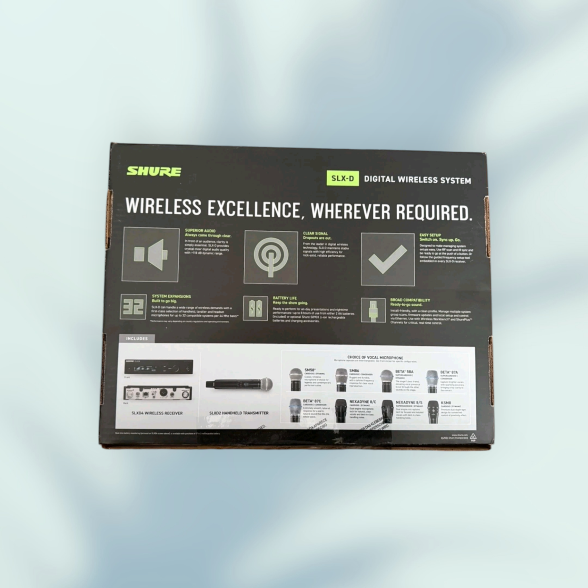 Shure SLXD24/SM58 Wireless Vocal System - Black Frequency Band J52
