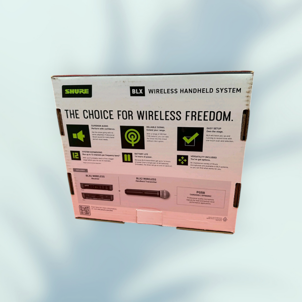 Shure BLX24/PG58-H10 Handheld Wireless Home Recording  Microphone