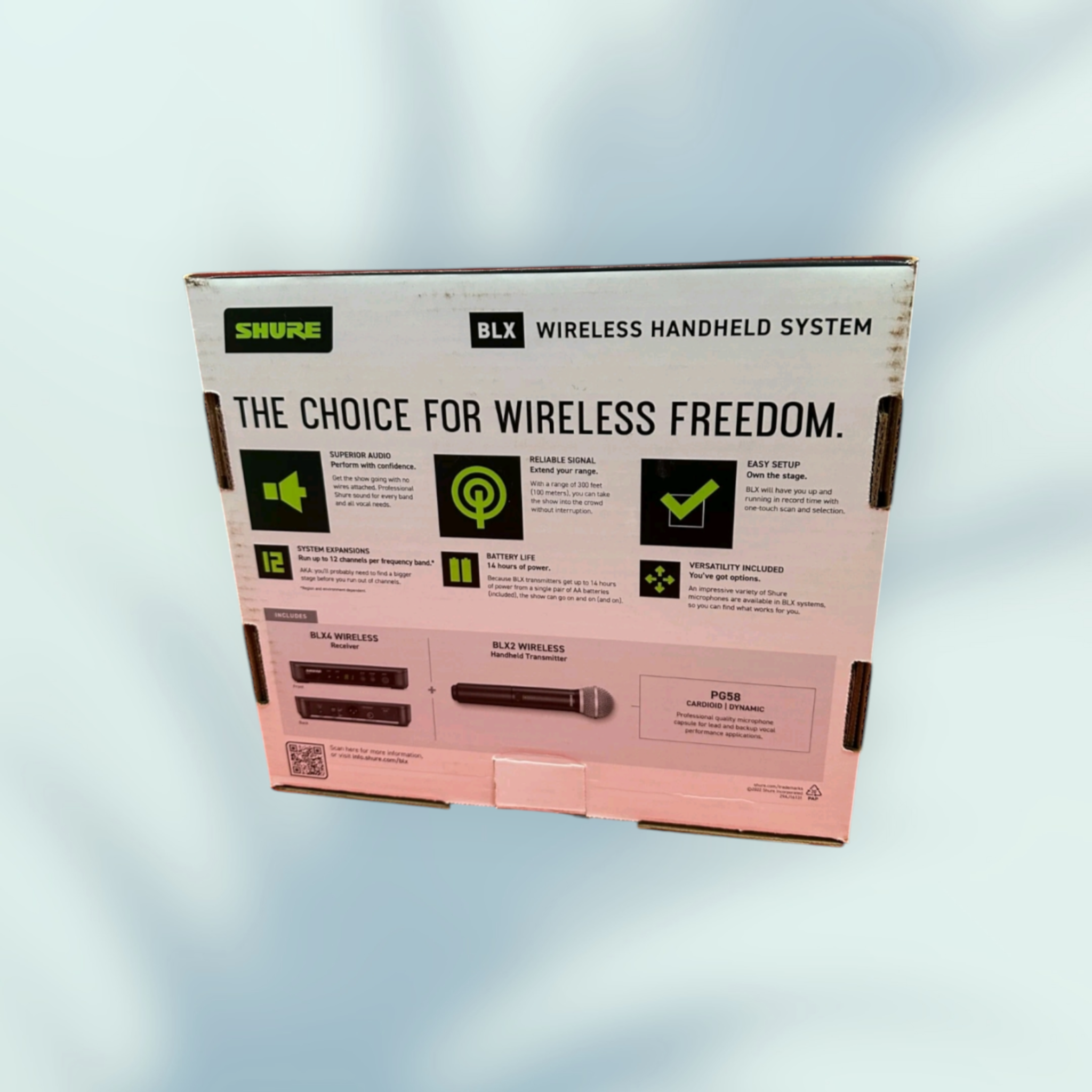 Shure BLX24/PG58-H10 Handheld Wireless Home Recording  Microphone