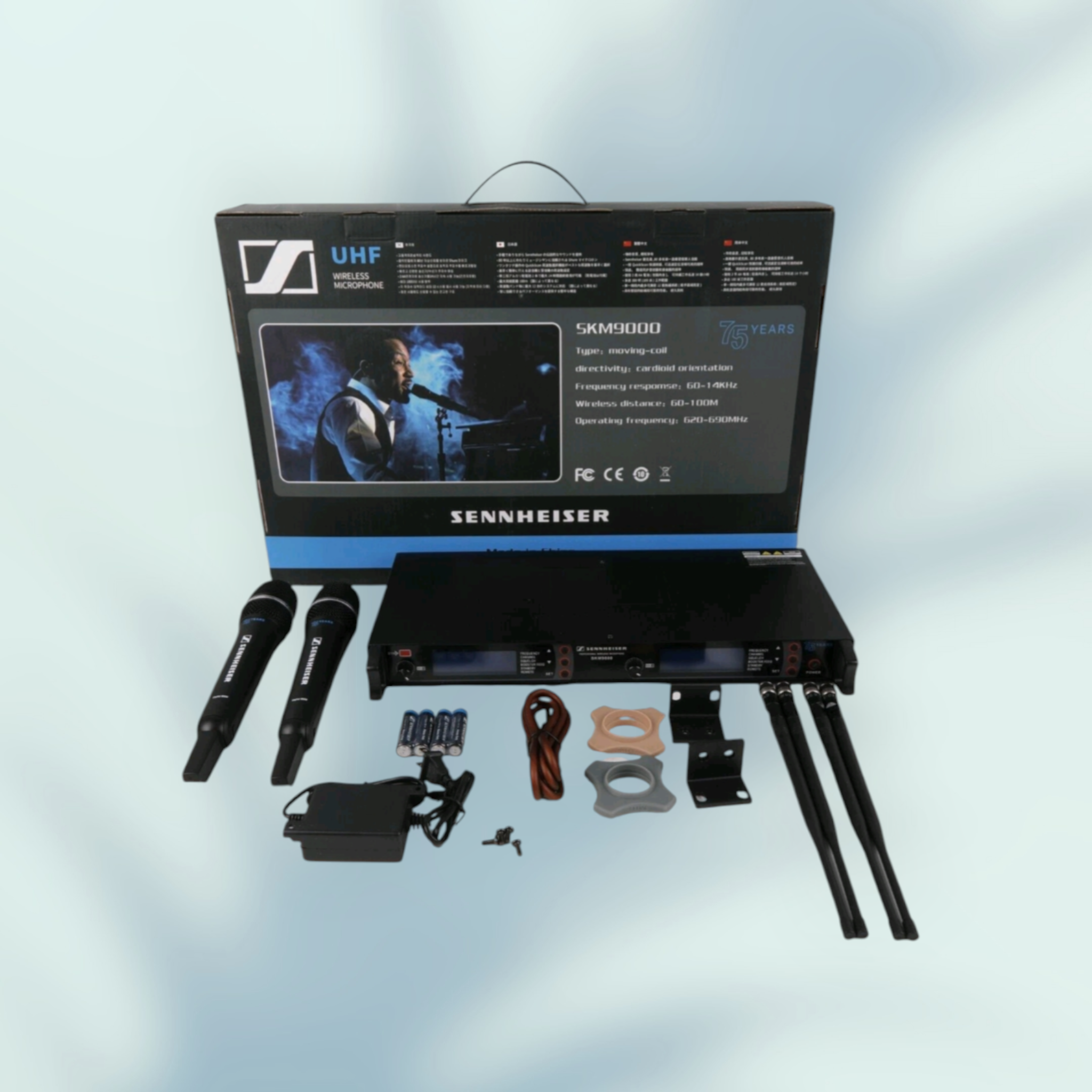 UHF Professional Wireless Microphone System For Sennheiser SKM9000 75Years Black