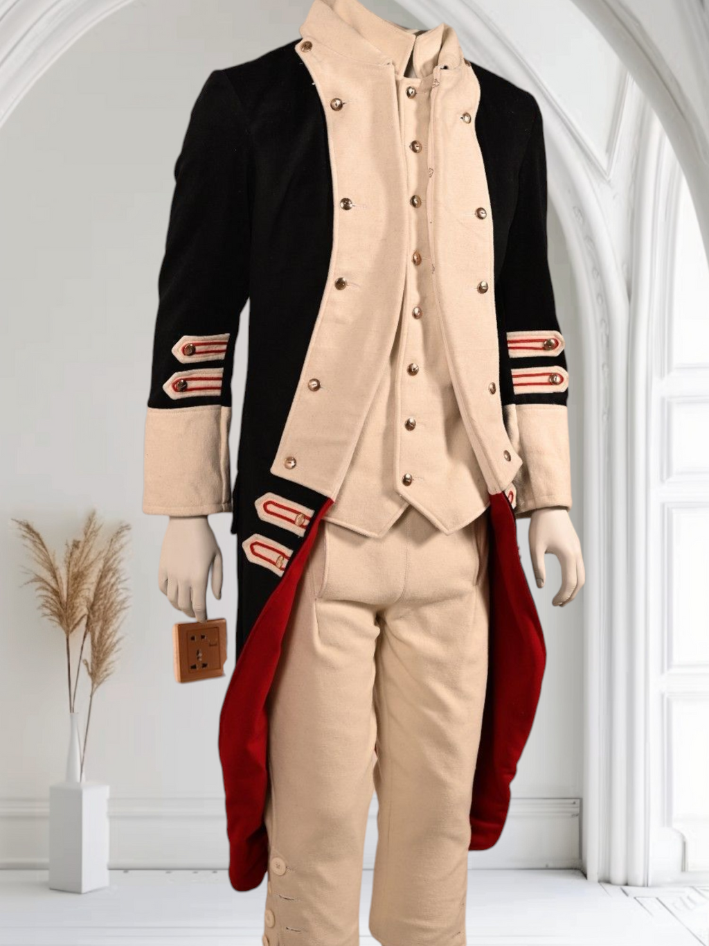 Napoleonic Revolutionary War Military Officer Naval Captain Frock Coat & Vest